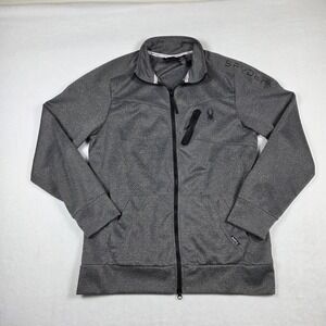 Spyder Active Full‎ Zip Jacket Men's Sz L Gray Stretch Pockets Athletic Gym